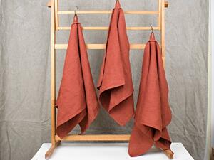 Snový svět Lněný ručník - cihlový Rozměr: 145 x 180 cm