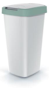 Odpadkový koš s barevným víkem, 25 l, zelená / šedá
