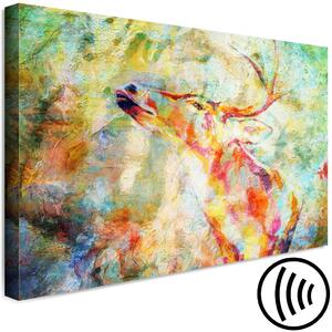 Obraz Pohádkový jelen (1-dílný) široký - zvíře na barevném pozadí