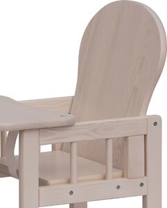 Scarlett Jídelní židlička Kombi - masiv borovice - bílá (bělená)