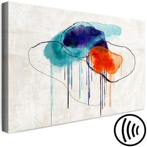 Obraz Barevné mraky (1-dílný) - umělecká abstrakce na béžovém pozadí