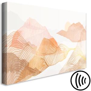 Obraz Abstraktní hory - grafika v medových barvách s krajinou