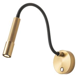 Redo 01-4441 Drill, zlaté nástěnné svítidlo s flexibilním ramenem a stmívačem LED 8W 2700K