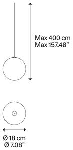 Lodes 17123 0027 Random Solo 18, závěs z čirého foukaného skla/černý kabel, 1x1W LED 2700K, prům.18cm