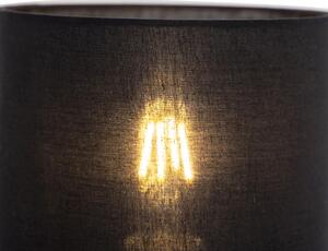 Art deco nástěnná lampa zlatá s bavlněným černým odstínem - Stacca