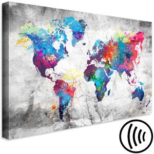 Obraz Mapa světa: Šedý styl