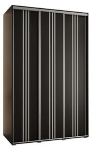 Šatní skříň YVONA 6 - 150/60 cm, černá / stříbrná