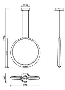 Mantra 6172 Ring, stříbrné závěsné kruhové svítidlo, 18+5W LED 3000K, prům. 50cm