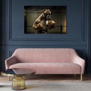 Obraz AI boxerský pes - fantazijní portrét silného zvířete v ringu - úrovně