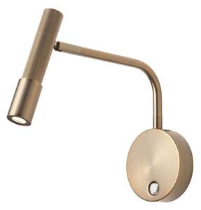 Redo 01-4441 Drill, zlaté nástěnné svítidlo s flexibilním ramenem a stmívačem LED 8W 2700K