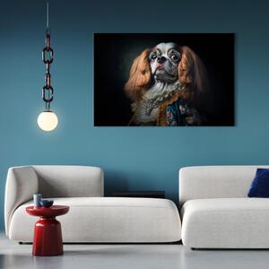Obraz AI pes king charles španěl - aristokratický mazlíček - vodorovně