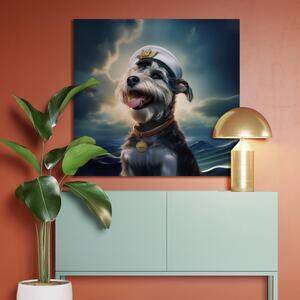 Obraz AI knírač pes - fantazijní portrét domácího mazlíčka jako námořníka - čtvercový