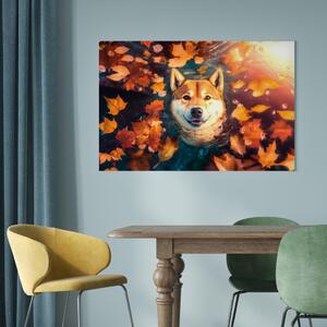 Obraz AI pes shiba - portrét přátelského domácího mazlíčka v podzimním klimatu - úrovně