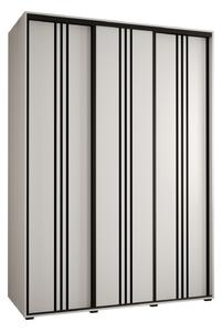 Šatní skříň YVONA 6 - 170/60 cm, bílá / černá