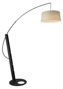 Mantra 9446+9447 Ricca, černá oblouková nastavitelá lampa, 1xE27 30W 2700/3200/4000K, krémové stínítko, výška 230cm