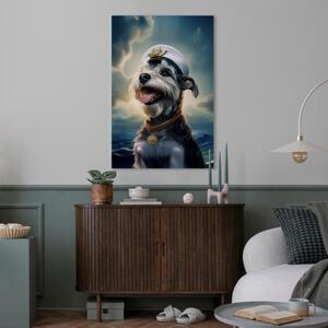 Obraz AI knírač pes - fantazijní portrét domácího mazlíčka jako námořníka - na výšku