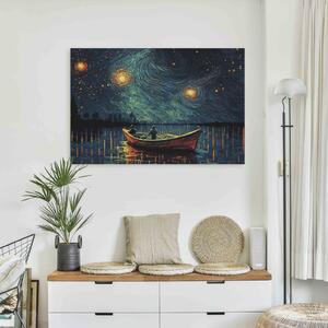 Obraz Hvězdná noc - impresionistická krajina s výhledem na moře a oblohu