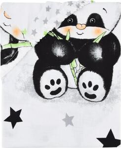 Baby Nellys Dětské bavlněné prostěradlo do postýlky 140x70 cm - Panda bílá 140x70
