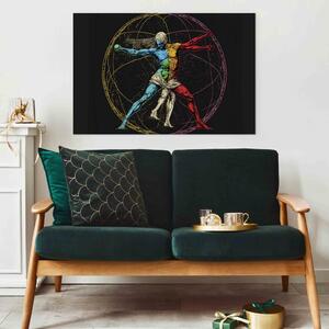 Obraz Vitruviánský atlet - kompozice inspirovaná dílem da Vinciho