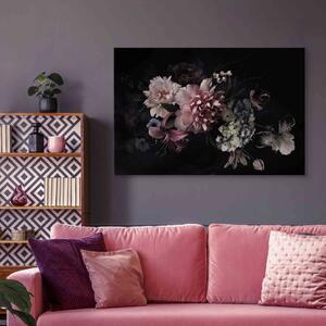 Obraz Holandská kytice - kompozice s květinami na černém pozadí