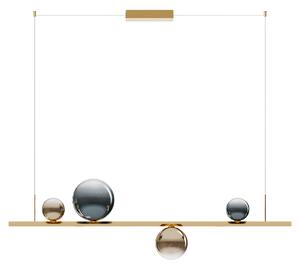 Lodes Random Stick medium, závěsné svítidlo 10W LED 3000K, zlatá/zlatá+modrá, délka 120cm