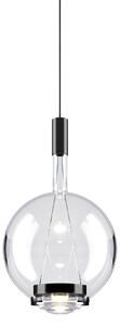 Lodes 14816 0027 Sky-Fall Round Medium, závěsné svítidlo čiré sklo/černá, 12W LED 2700K, prům. 22,5cm