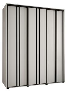 Šatní skříň YVONA 6 - 190/60 cm, bílá / černá