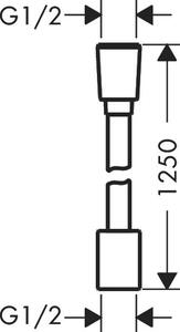 Hansgrohe Designflex Sprchová hadice, 125 cm, chrom 28220000
