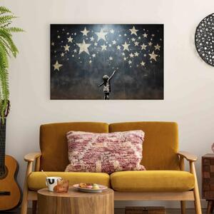 Obraz Padající hvězdy - nástěnná malba inspirovaná Banksyho dílem