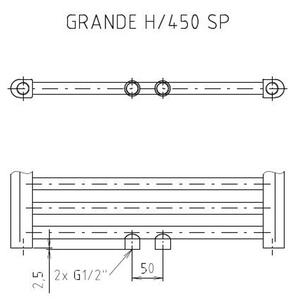 EBS GRANDE G4597RBSP Radiátor kombinovaný, 45x97cm, černý samet