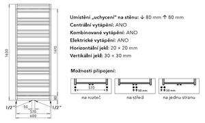 PMH Avento Frame AVF6A Radiátor kombinovaný, 60x163cm, antracit