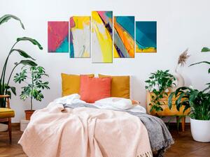 Obraz Abstraktní barvy - barevná malířská kompozice se špachtlí