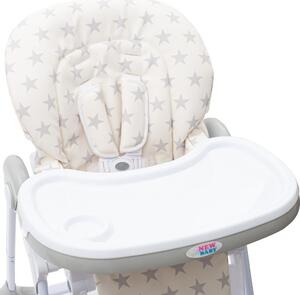Jídelní židlička NEW BABY Gray Star - ekokůže