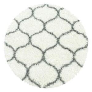 Ayyildiz, Chlupatý kusový koberec Salsa Shaggy 3201 cream | Bílá Typ: kulatý 200x200 cm