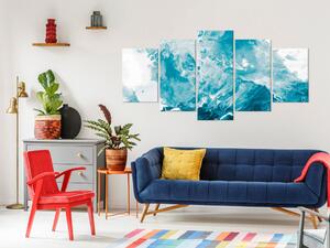 Obraz Abstraktní modrá - zpěněné mořské vlny připomínající mramor