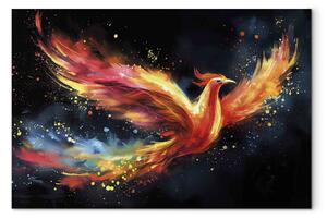 Obraz Bird in Flight - Phoenix in Full Glory on Black Background