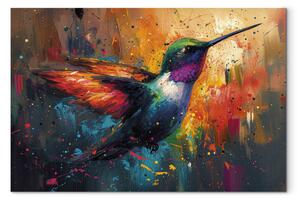 Obraz Bird in Flight - An Artistic Vision of a Hummingbird on a Painterly Background