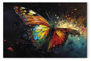 Obraz Colorful Butterfly - Composition With Insect With Visible Paint Texture