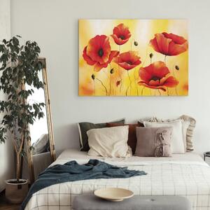 Obraz Jemnost maků (1 díl) - květinový motiv s červenými květy