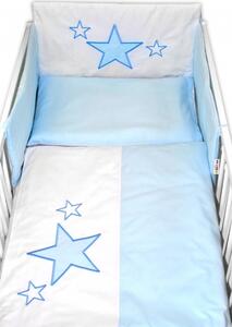 Baby Nellys Mantinel s povlečením Baby Stars - modrý 120x90