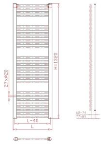 Thermal Trend KD-E 600/1320-600W pravá Radiátor elektrický, 60x132 cm, bílá