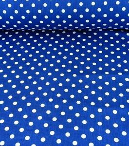 Metráž bavlněná látka s puntíky na modré | RTex
