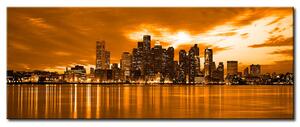 Obraz Světlo Chicaga (1-dílný) - architektura města odrážející se ve vodě