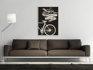 Obraz Život je jako jízda na kole (1-dílný) - Kolo a retro nápisy