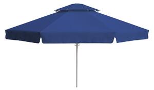 Perfecta Parasols Velký slunečník BIGGIE ROUND Ø 5,5 m bílá kostra, potah s volánem Modrá