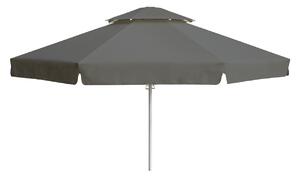 Perfecta Parasols Velký slunečník BIGGIE ROUND Ø 5,5 m bílá kostra, potah s volánem Antracit