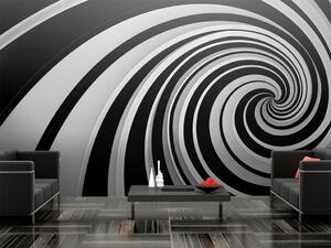 Fototapeta Iluze 3D - abstraktní černobílý vír vytvářející iluzi prostoru
