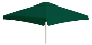 Perfecta Parasols Velký slunečník BIGGIE SQUARE 5 m bílá kostra, potah s volánem Lahvově zelená