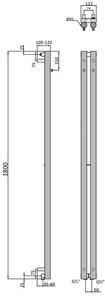 Sapho Pilon IZ124T Radiátor kombinovaný, 12,2x180cm, černá mat