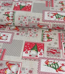 Metráž dekorační látka vánoční patchwork skřítci | RTex